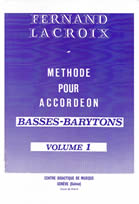 Lacroix Methode Accordéon Baryton Basse Volume1